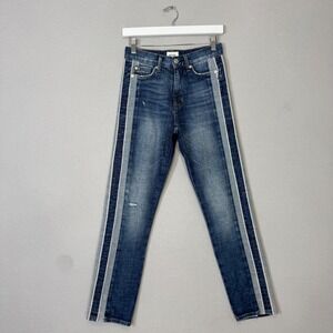 Hudson Zoeey High Rise Straight Ankle Selvedge Jeans Womens 25 Blue Streetwear